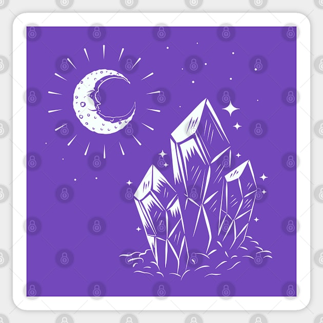 Moonlit Night Sticker by BurchCreativeDesign